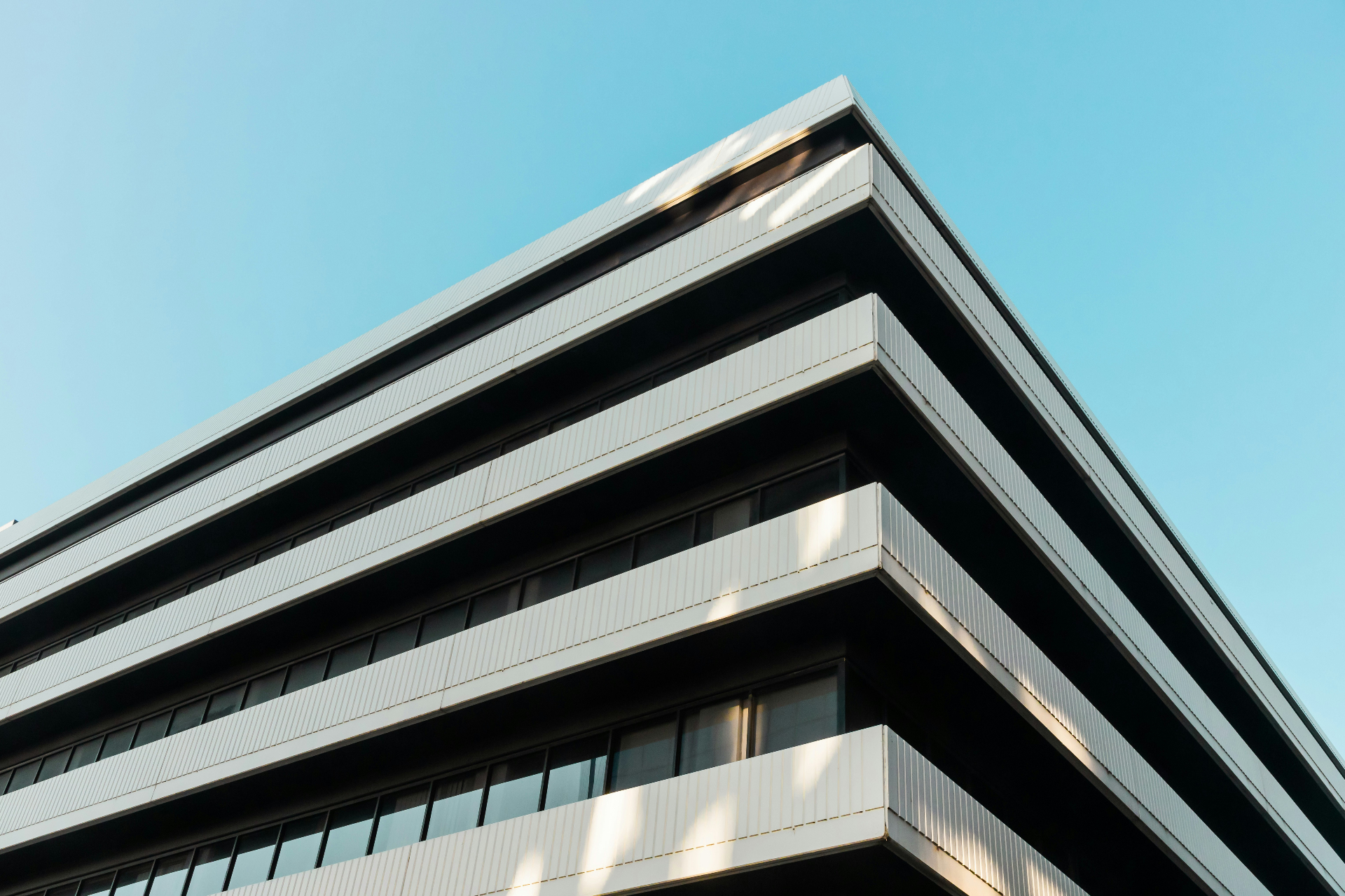 Modern building against blue sky
